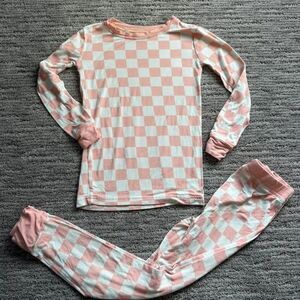 Little one Shop 4T bamboo pajamas checker pink